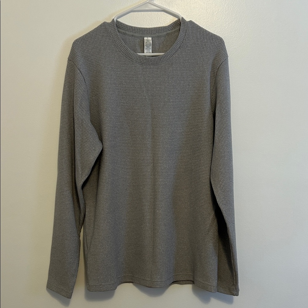 ALO Yoga Women's Gray Waffle Long Sleeve Crew